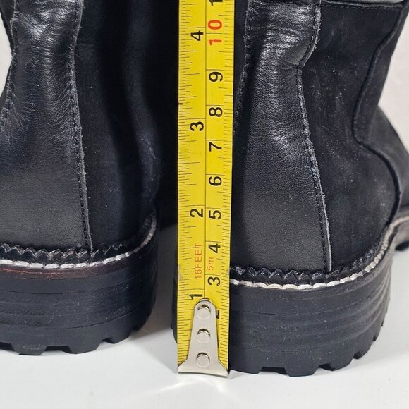 RAYE Emi Women's Black Suede & Leather Lace-Up Ankle Boots Lugged Size EU36 US5 - Picture 10 of 12